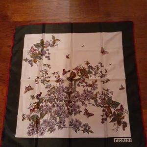 GORGEOUS VTG Fiorini 35" Square Floral & Butterflies Women Scarf.